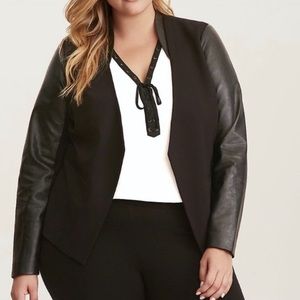 Torrid Size 2 Black blazer w/ pleather detail NWT